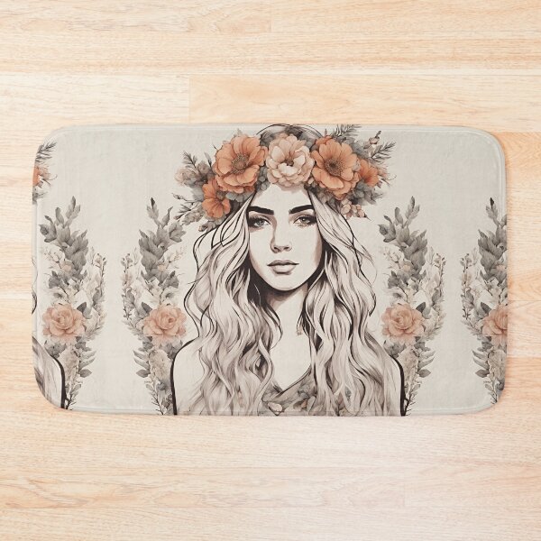 Item preview, Blossoming Grace: A Woman Adorned in Flowers designed and sold by Emilyprintart.