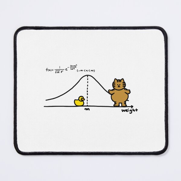 Item preview, a Cat and a Duck on the normal distribution curve designed and sold by superbaechoo.