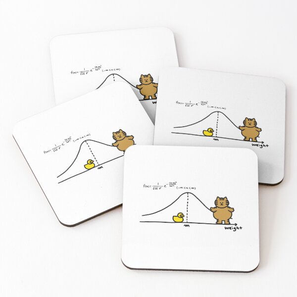 Item preview, a Cat and a Duck on the normal distribution curve designed and sold by superbaechoo.