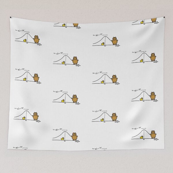 Item preview, a Cat and a Duck on the normal distribution curve designed and sold by superbaechoo.