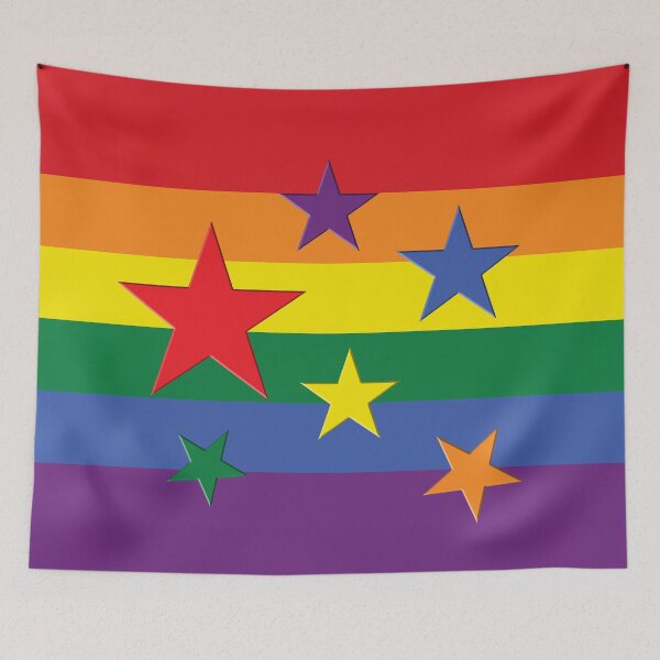Item preview, Pride flag with stars- LGBTQIA+ designed and sold by SueKnox.