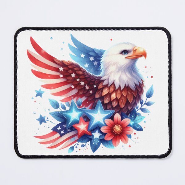 Item preview, 4th July american eagle with stars and flowers gift designed and sold by BlushRoses7.