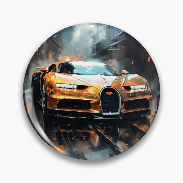 Item preview, Chiron Hypercar in Rainy City, High Performance Vehicle Canvas Art, Reflective Urban Scene designed and sold by RevUpDesign.
