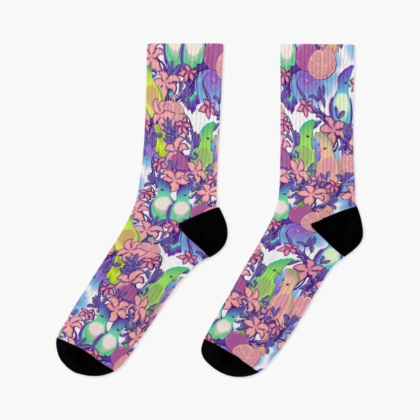 Item preview, Paradise birds, Multicolor on blue background designed and sold by Alex  Blud.