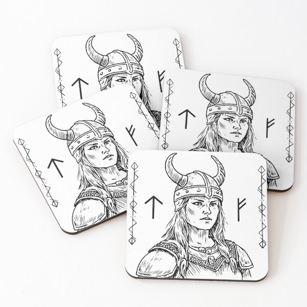 Item preview, Teiwaz and Fehu runes Valkyries Viking celtics female warriors powered by Valkyrie designed and sold by Zbigniew  Skrodzki.