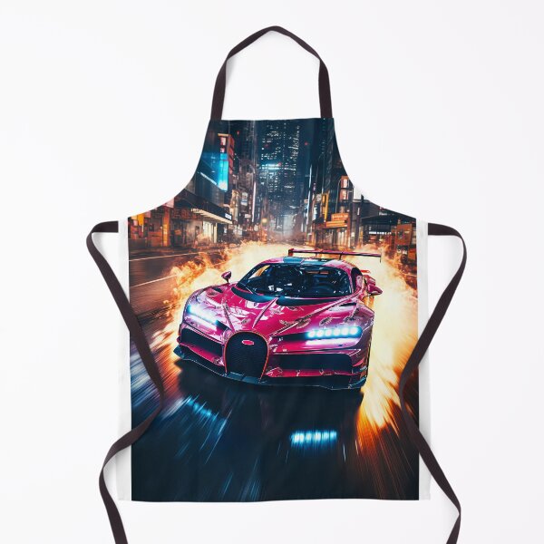 Item preview, Pink Bugatti Chiron Super Sport Hypercar in Rainy City With Burning Effect designed and sold by RevUpDesign.