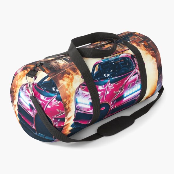 Item preview, Pink Bugatti Chiron Super Sport Hypercar in Rainy City With Burning Effect designed and sold by RevUpDesign.