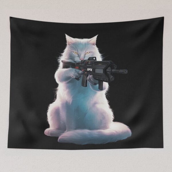 Item preview, cat cute military tactical gun army combat kitty adorable  designed and sold by thechoice1.