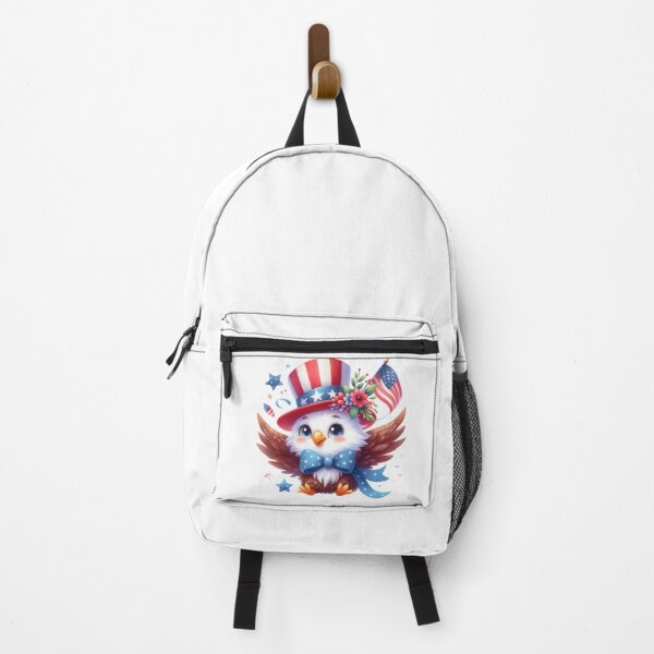 Item preview, 4th July watercolor american eagle with hat and flowers gift designed and sold by BlushRoses7.