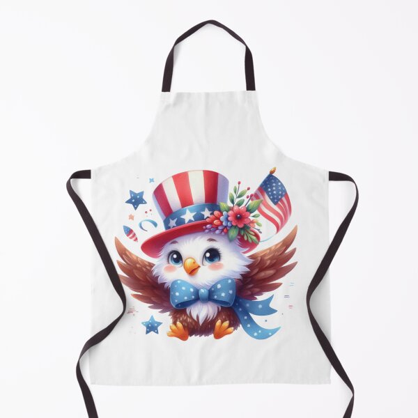 Item preview, 4th July watercolor american eagle with hat and flowers gift designed and sold by BlushRoses7.