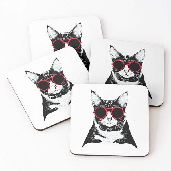 Item preview, cool cat with red sunglasses  designed and sold by Anya-Thanee.