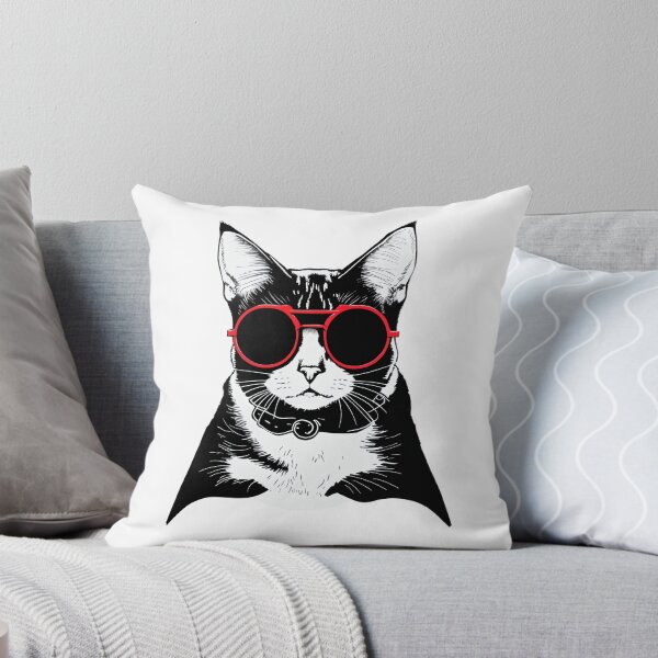 Item preview, cool cat with red sunglasses  designed and sold by Anya-Thanee.