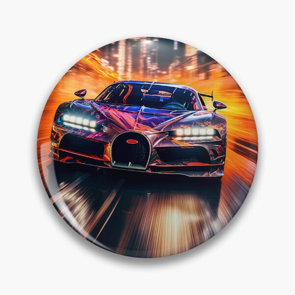 Item preview, Bugatti Chiron Super Sport Hypercar In Modern City With Lights Reflections designed and sold by RevUpDesign.