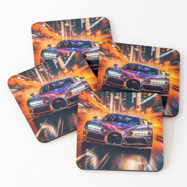 Item preview, Bugatti Chiron Super Sport Hypercar In Modern City With Lights Reflections designed and sold by RevUpDesign.