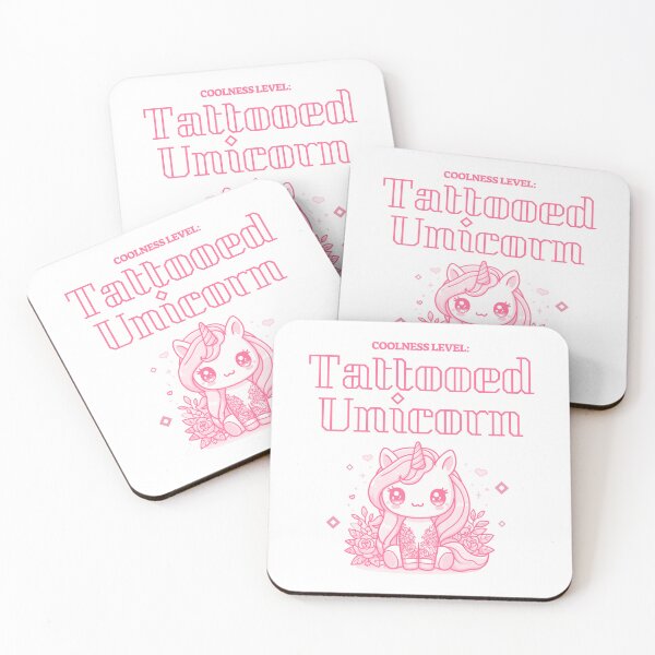 Item preview,  Kawaii Tattooed Unicorn T-Shirt - Cute & Edgy Unicorn Apparel designed and sold by Brudy-R.