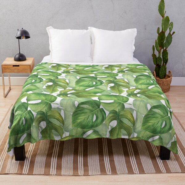 Item preview, Tropic leaves, summer exotic green Hawaiian pattern design. Watercolor hand drawn clipart designed and sold by BartolArt.