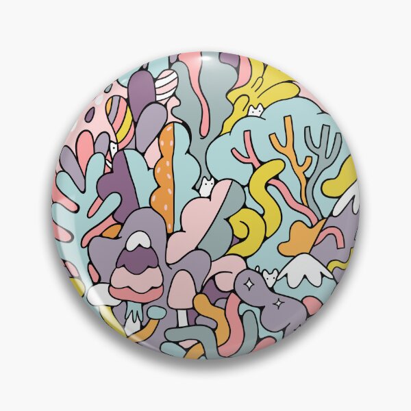 Item preview, Summer doodle mountains and hiding cats designed and sold by kostolom3000.