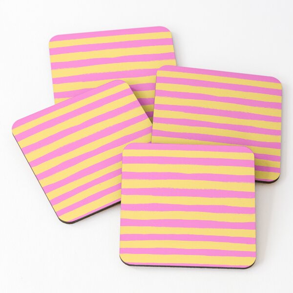 Item preview, Pink and Yellow Painterly Freehand Stripes designed and sold by OneThreeSix.