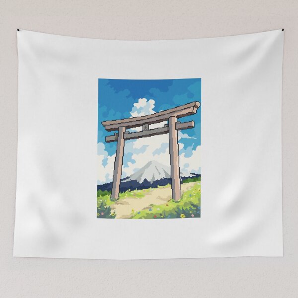 Item preview, tori gate pixel art japan designed and sold by Ekira Pop Pixel.
