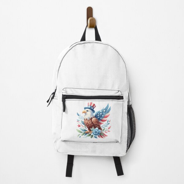 Item preview, 4th July watercolor eagle with flowers gift designed and sold by BlushRoses7.