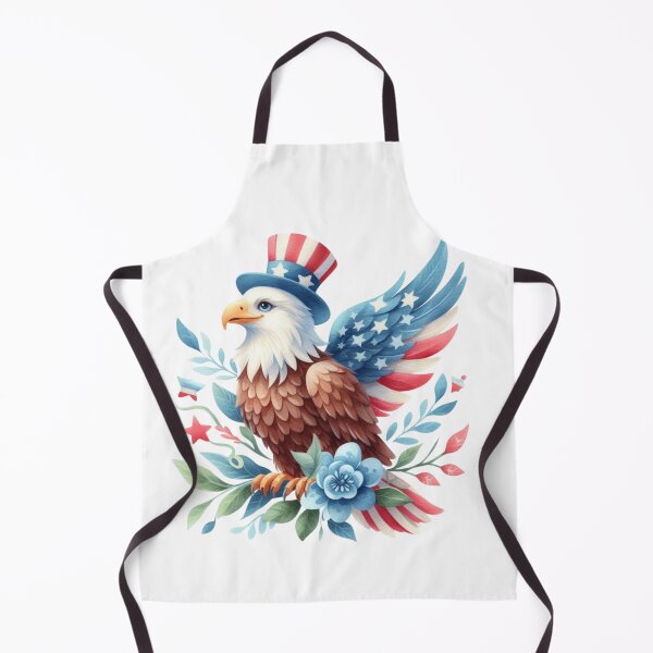 Item preview, 4th July watercolor eagle with flowers gift designed and sold by BlushRoses7.