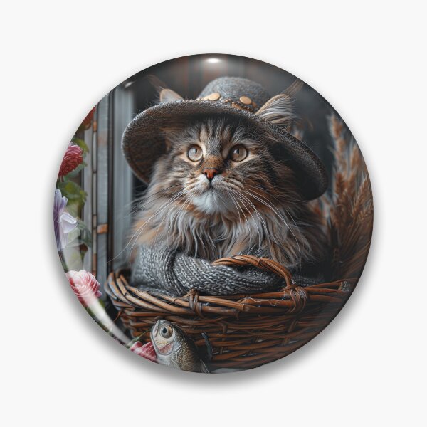 Item preview, Cat Portrait - Flowers And Bucket designed and sold by aleezon.