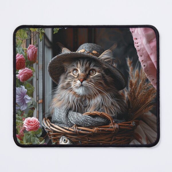 Item preview, Cat Portrait - Flowers And Bucket designed and sold by aleezon.