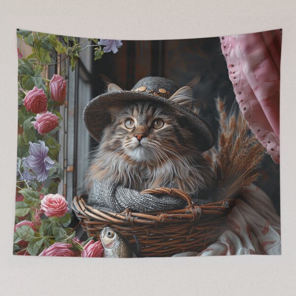 Item preview, Cat Portrait - Flowers And Bucket designed and sold by aleezon.