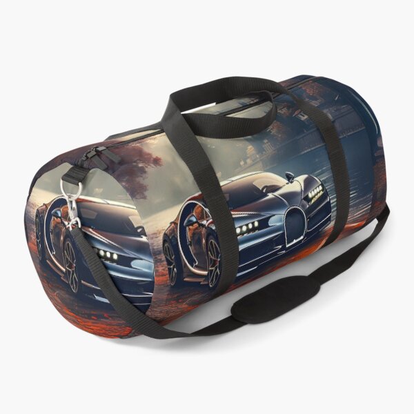 Item preview, Black Bugatti Chiron Hypercar Next To Mystic Lake And Autumn Theme designed and sold by RevUpDesign.