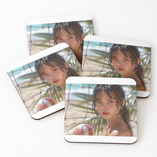 Item preview, Volleyball Athlete's Intense Gaze on Beach designed and sold by palmyst.