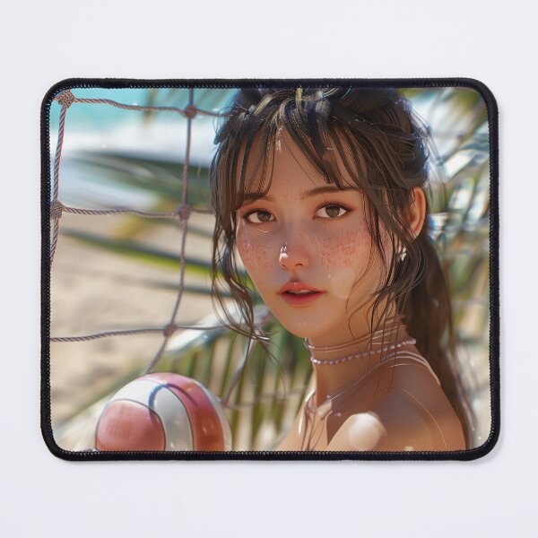 Item preview, Volleyball Athlete's Intense Gaze on Beach designed and sold by palmyst.