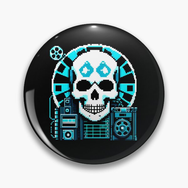 Item preview, Classic Movie Skull: Pixel Art Cinematic Blend designed and sold by Ronny-Owiso.
