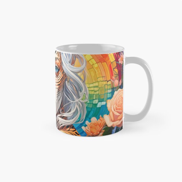 Item preview, Kitch woman tiger, rainbow and roses designed and sold by Foxelina.