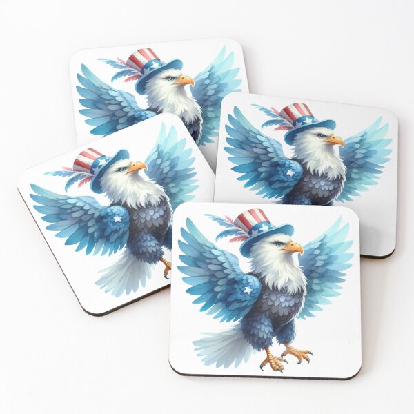 Item preview, 4th July watercolor american eagle in blue gift designed and sold by BlushRoses7.