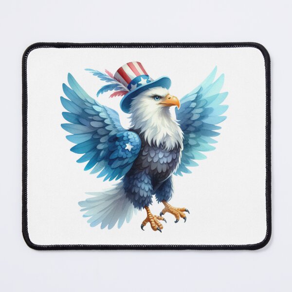 Item preview, 4th July watercolor american eagle in blue gift designed and sold by BlushRoses7.