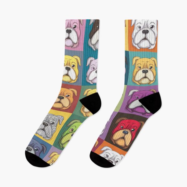 Item preview, Bulldog Patchwork: Vivid Canine Quilt designed and sold by DJ-Portable.