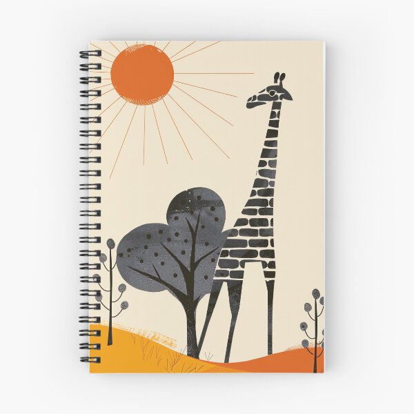 Aperçu de l'œuvre Art mural moderne de girafe du milieu du siècle, impression animale moderne créée et vendue par WILDEVIOLET.
