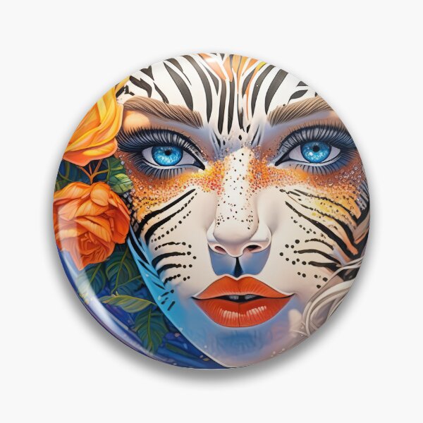 Item preview, Kitch woman tiger, rainbow and roses designed and sold by Foxelina.