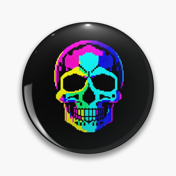 Artikelvorschau, Neon-Totenkopf der 90er: Pixel-Art-Rückblick entworfen und verkauft von Ronny-Owiso.