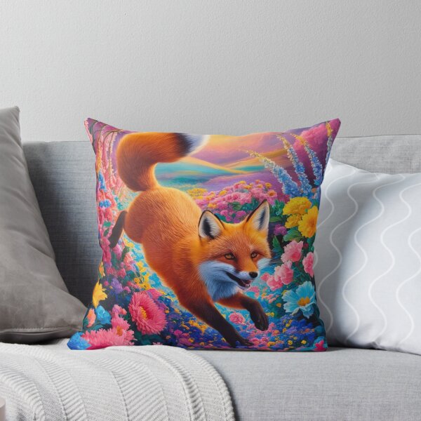 Item preview, Fox Portrait. Spring season, floral fox, vintage fox, fox painting, Paul Gauguin style designed and sold by FoxVibes.