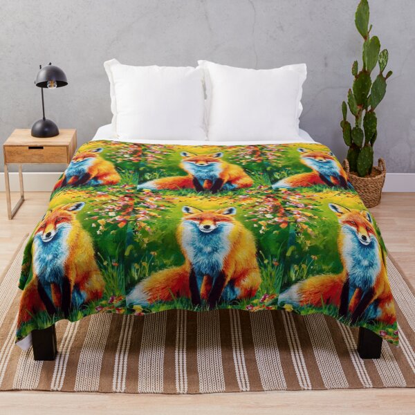 Artikelvorschau, Fuchs-Porträt. Frühlingszeit, Blumenfuchs, Vintage-Fuchs, Fuchs-Malerei, Paul Gauguin-Stil entworfen und verkauft von FoxVibes.