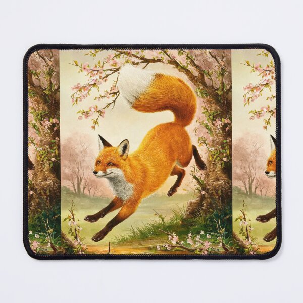Item preview, Fox Portrait. Spring season, floral fox, vintage fox, fox painting, Paul Gauguin style designed and sold by FoxVibes.