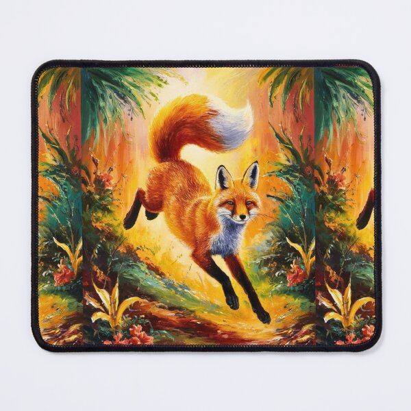 Item preview, Fox Portrait. Spring season, floral fox, vintage fox, fox painting, Paul Gauguin style designed and sold by FoxVibes.