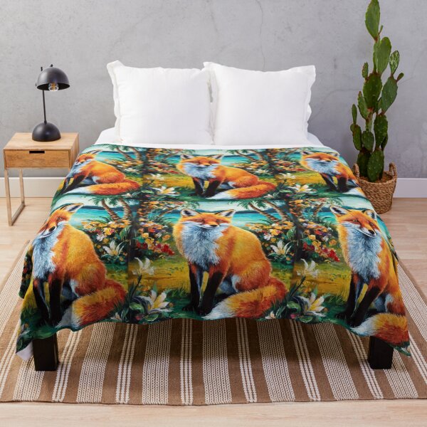 Artikelvorschau, Fuchs-Porträt. Frühlingszeit, Blumenfuchs, Vintage-Fuchs, Fuchs-Malerei, Paul Gauguin-Stil entworfen und verkauft von FoxVibes.