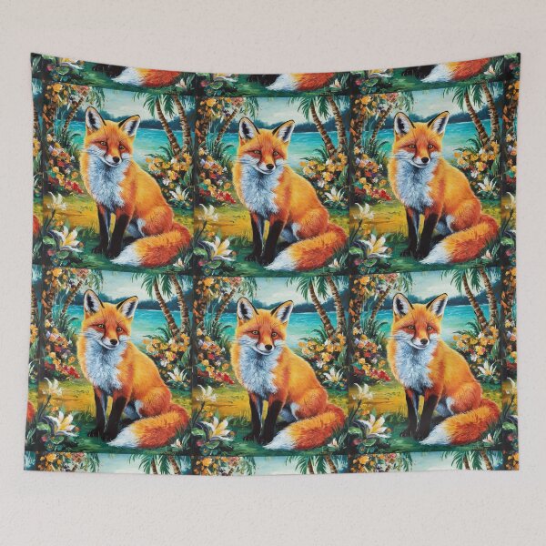 Artikelvorschau, Fuchs-Porträt. Frühlingszeit, Blumenfuchs, Vintage-Fuchs, Fuchs-Malerei, Paul Gauguin-Stil entworfen und verkauft von FoxVibes.