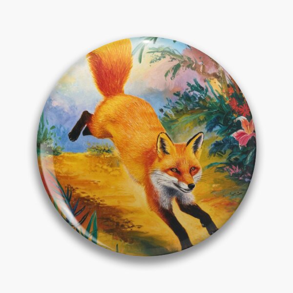 Artikelvorschau, Fuchs-Porträt. Frühlingszeit, Blumenfuchs, Vintage-Fuchs, Fuchs-Malerei, Paul Gauguin-Stil entworfen und verkauft von FoxVibes.