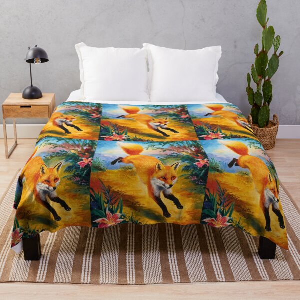Artikelvorschau, Fuchs-Porträt. Frühlingszeit, Blumenfuchs, Vintage-Fuchs, Fuchs-Malerei, Paul Gauguin-Stil entworfen und verkauft von FoxVibes.