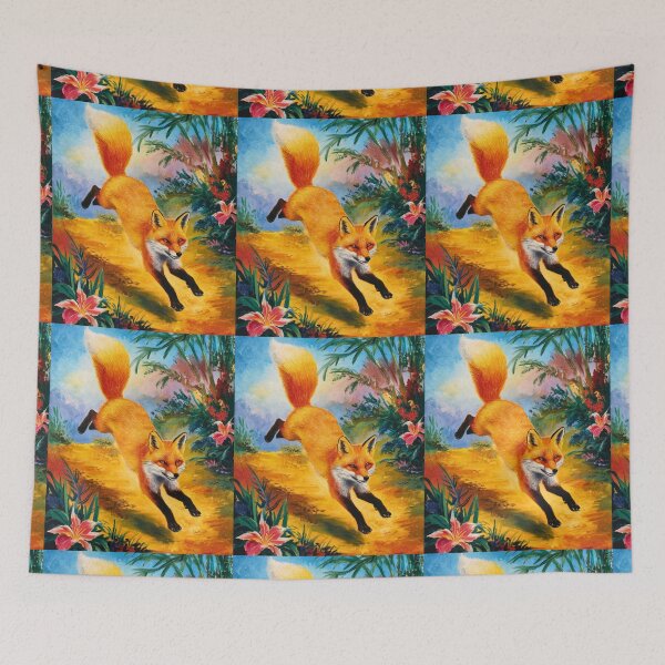 Artikelvorschau, Fuchs-Porträt. Frühlingszeit, Blumenfuchs, Vintage-Fuchs, Fuchs-Malerei, Paul Gauguin-Stil entworfen und verkauft von FoxVibes.