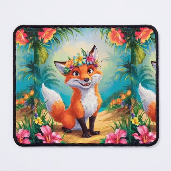 Item preview, Fox Portrait. Spring season, floral fox, vintage fox, fox painting, Paul Gauguin style designed and sold by FoxVibes.