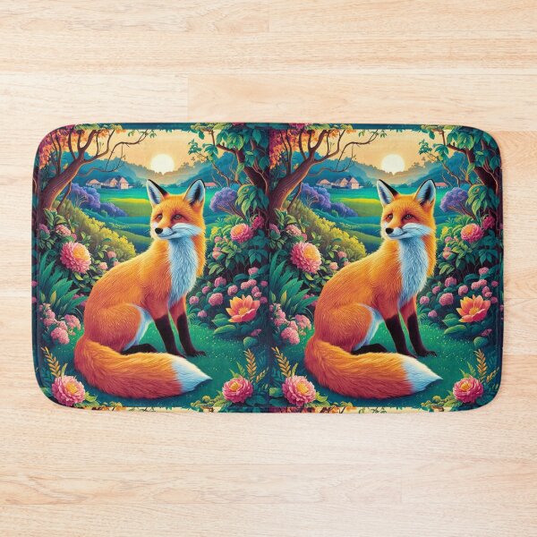 Artikelvorschau, Fuchs-Porträt. Frühlingszeit, Blumenfuchs, Vintage-Fuchs, Fuchs-Malerei, Paul Gauguin-Stil entworfen und verkauft von FoxVibes.